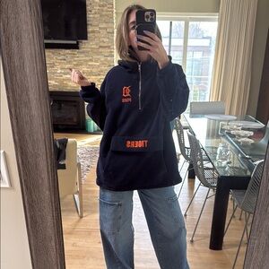 Navy Tigers Half-Zip Hoodie